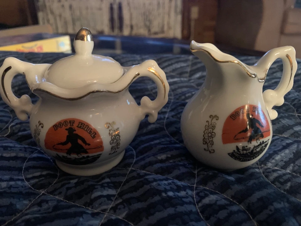 set de azúcar y crema pequeña boot hills dodge city Foto 2 de 3