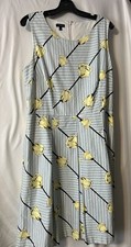 Talbots Tulip Sleeveless Lined Fit & Flare Dress Plus Size 16 (D20)