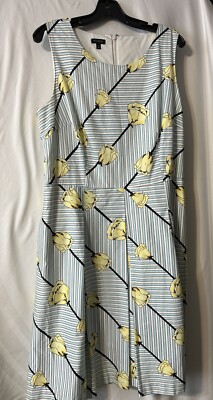 Talbots Tulip Sleeveless Lined Fit & Flare Dress Plus Size 16 (D20)