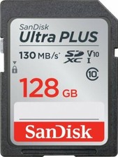 SanDisk Ultra Plus 128GB Class 10 - SDXC UHS-I Memory Card - SDSDUW3-128G-AN6IN