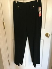 Dress Barn Womens Size 4 Black Career Slacks Pants Trousers NWT 