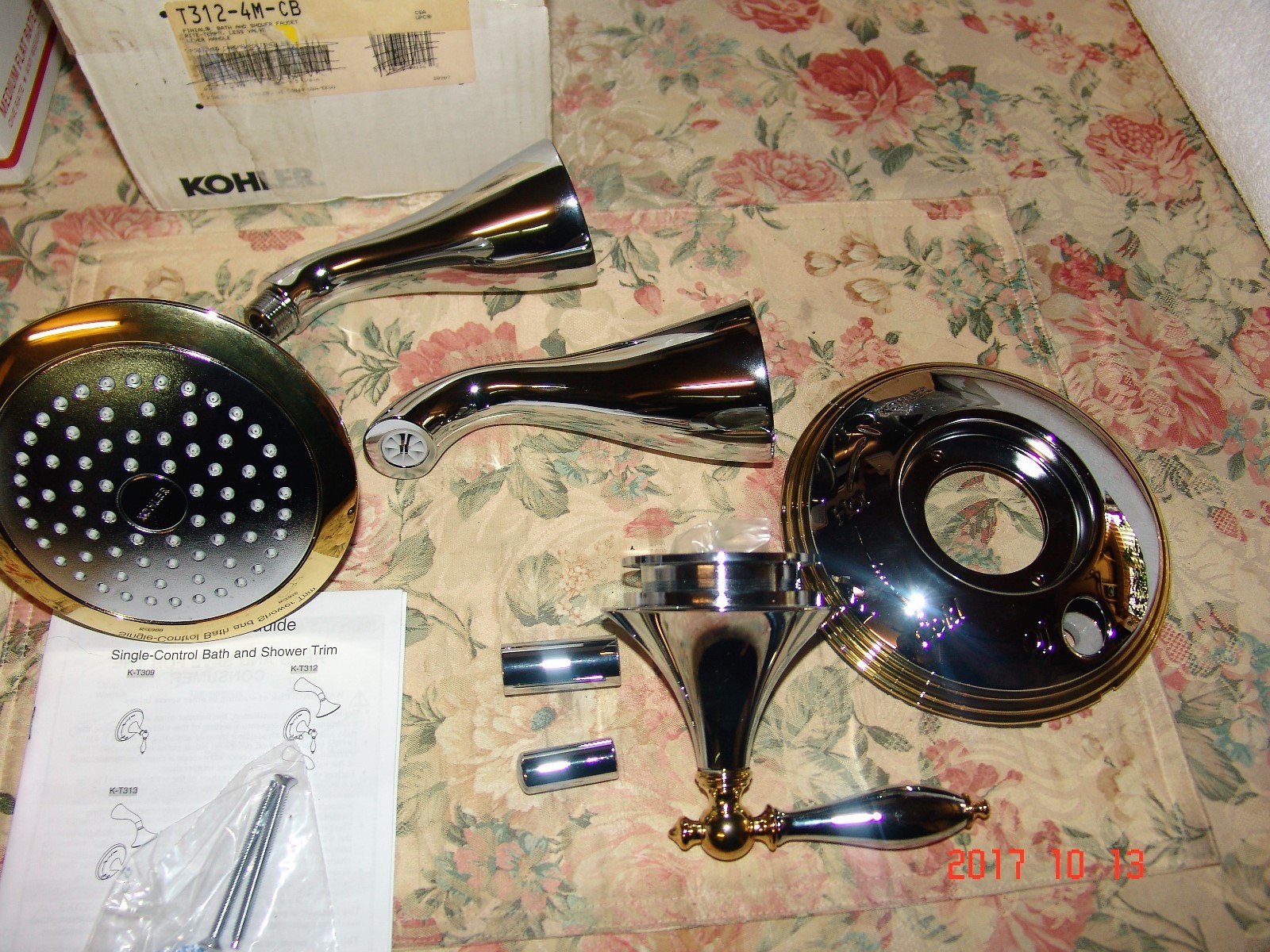 Kohler Finial RiteTemp tub and shower faucet trim KT3124MCB eBay