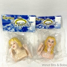 Lot of 2 Blonde Darice 2.5" Plastic Angel Doll Heads w/ Hands 1124-24 1124-17
