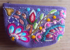 Peruvian bag embroidered by hand multicolored Andean community