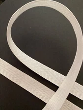 White 3/4" 100% Polyester Twill Tape Ribbon - Binding Tape - 10 yard length