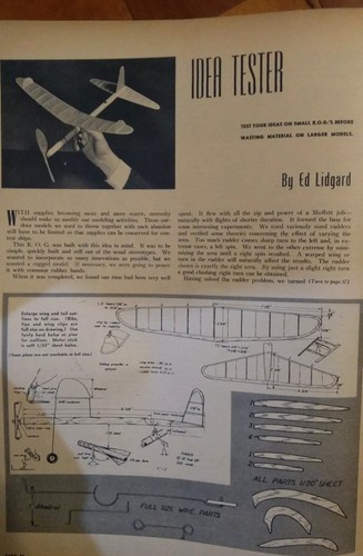 Air Trails #35 Jun 1943, 3 models, a pine gas FF and a FF rubber and glider - Picture 11 of 12
