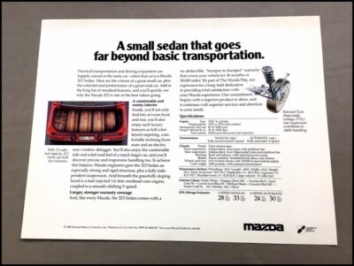 1989 Mazda 323 Sedan Original 1-page Factory Car Brochure Leaflet