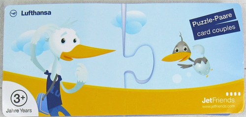 Lufthansa Airlines In-Flight Puzzle Card Couples Sky Chefs Catering Complete - Picture 1 of 4