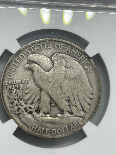 1919 50C PCGS F 15 Liberty Walking Half Dollar! Better Date! Looks VF! Very Rare - Picture 5 of 7