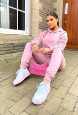 Womens Parisian Rose Ruched Sleeve Oversized Hoodie Jogger Lounge Set