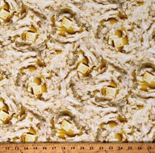 Cotton Mashed Potatoes Butter Food Dinner Fabric Print by the Yard D571.87