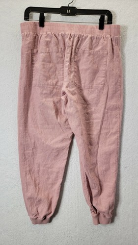 Love Tree Women's L Casual Pink Linen Blend Pants 30x23 MISSING DRAWSTRING - Picture 4 of 9