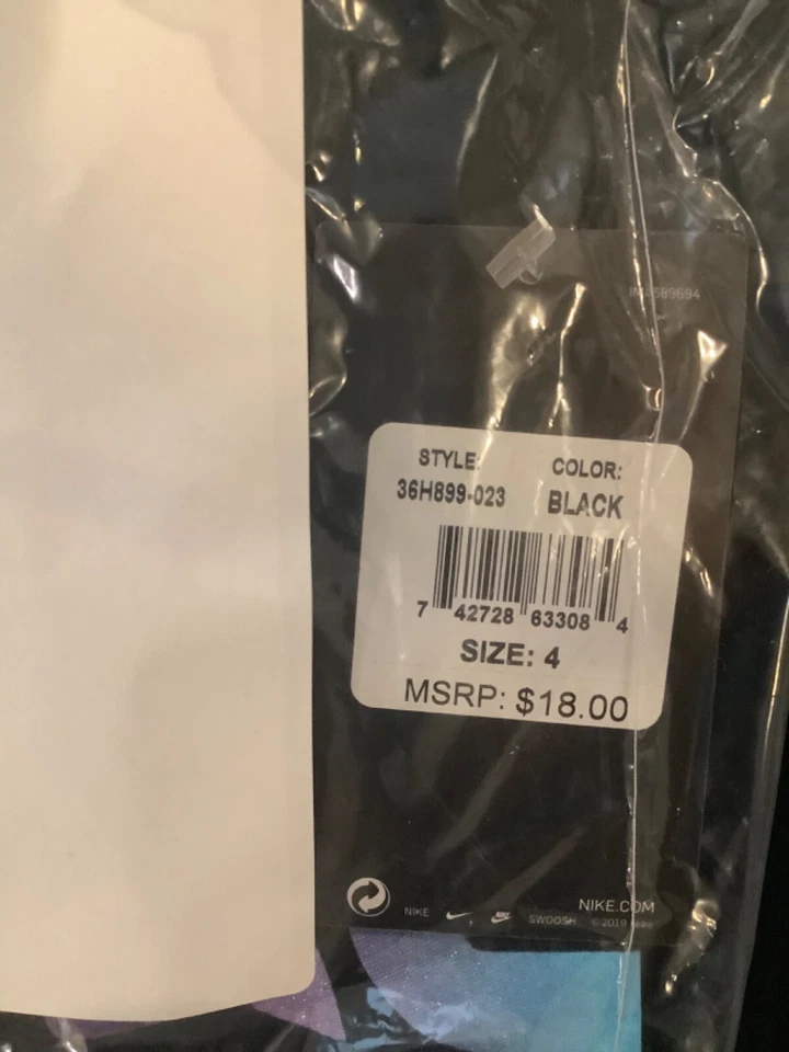 Nike Niña Camiseta Negro Azul Claro y Morado Swooosh Mariposa Tallas 4 6 6x Foto 4 de 4