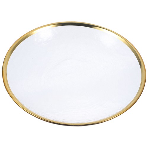 Lot De 6 Assiettes En Verre Doré 21cm - Collection Falon - Élégance Pour Table Festive