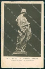 Milan City Monument to Giuseppe Parini postcard RT5659