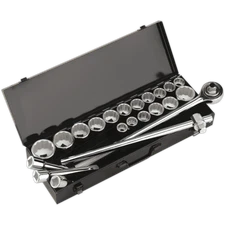 Sealey 22 Piece 3/4" Drive Bi Hexagon WallDrive Socket Set Metric and Imperial