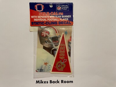 Vintage SF 49ers MINI PENNANT #21 ERIC WRIGHT STAR-CAL STATIC CLING DECALS NIB