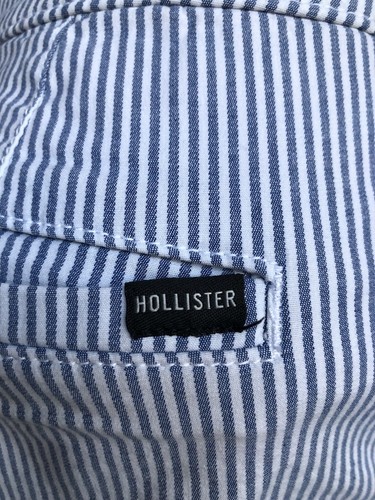 HOLLISTER Men's Stretch Bermuda Shorts Blue/White Stripe, Size 28 - Picture 6 of 8