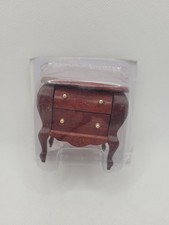 Dollhouse Miniature Wood Chest of Drawers Side Table Brown Furniture 1:12 Bombay
