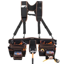 Tool Belts for Men, 36 Pockets Tool Belt with Suspenders, Heavy Duty Tool Bel...