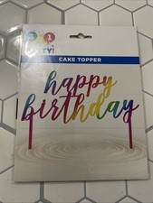 321 Party Happy Birthday Cake Topper Colorful Party Supplies Rainbow Colors