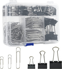 Assorted Size Binder Clips  Jumbo Paper Clips Set - 340Pcs Black, Large for Off