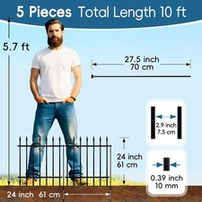 Metal Decorative Garden Fence Folding Landscape Border Fence for Flower Bed Yard