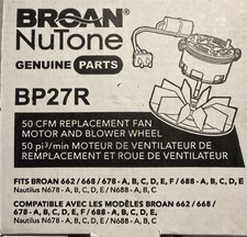 New Broan/Nautilus/Nutone Bathroom Replacement Fan Motor & Blower Wheel (BP27R) 