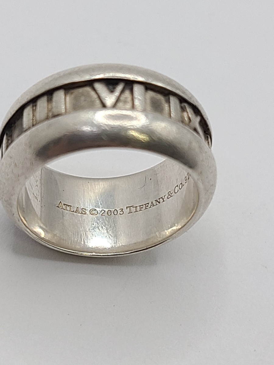 Tiffany & Co Ring 2003 Atlas Collection Curved Wide Band Silver