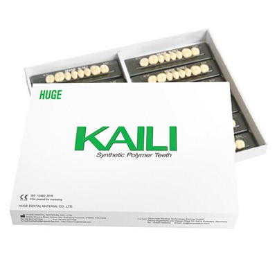 Kaili Synthetic Polymer Teeth, Upper Anterior, Size S8 , Shade A0 , 16 Sets/Bx