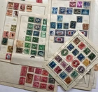 Job Lot Of 220 Used Vintage U.S.A.  Postage Stamps. Hinge Mounted. Sold as found