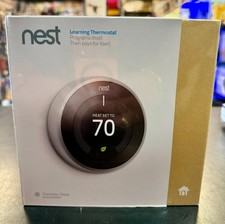 Google Nest T3007ES Wi-Fi Learning Thermostat - Stainless Steel