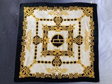 Striking and Lavish Vintage Baroque Art Deco Square Scarf Polyester 34" x 34"