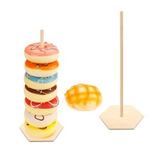6 Pcs Wooden Donut Display Stand Holder Candy Display Board for Wedding