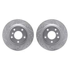 For BMW 325i 06-13 R1 Concepts Drilled & Slotted Rear Brake Rotor Set