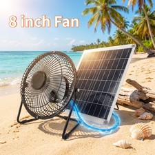 Portable Ventilador Solar Powered Fan Rechargeable Camping Fan w/25w Solar Panel