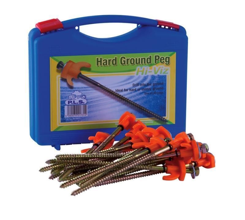 PLS Box of 20 Heavy Drill In Hard Ground with Hi-Viz Hook Pegs Awning - 6009945