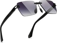 Randlose Rechteckige Sonnenbrille Rahmenlos Uv-Schutz Y2K Vintage Retro Unisex