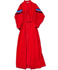 Vintage Vanity Fair Red Bath Robe With Waist Tie Housecoat 60s 70s Large