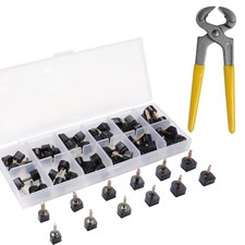 eMingo 24 Pairs High Heels Tips Replacement Shoes Repair 49 Piece Set, Black