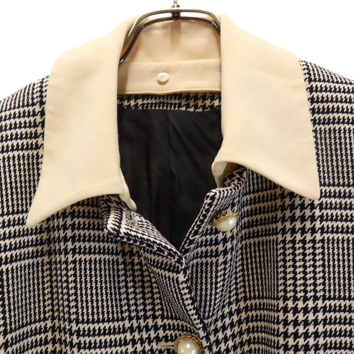 Usado Burberrys 90s Old Gingham Check Falda Traje Configuración 9 Beige Pata de Gallo Mujer