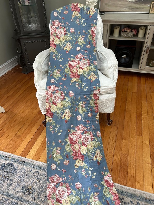 1 of 2~Vintage Waverly Masterpiece Valance~Blue~Pink Roses~Gorgeous~LN!