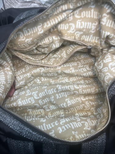 2010s JUICY COUTURE Overnight/ Weekender Bag, Stylish, Sheik, Black And Silver. - Picture 7 of 13