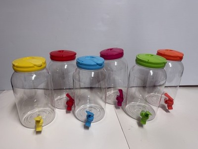 Jug Lemonade Ice Tea Dispenser 1 Gallon Plastic 24 unit 4 each 6 Colors W/Spigot