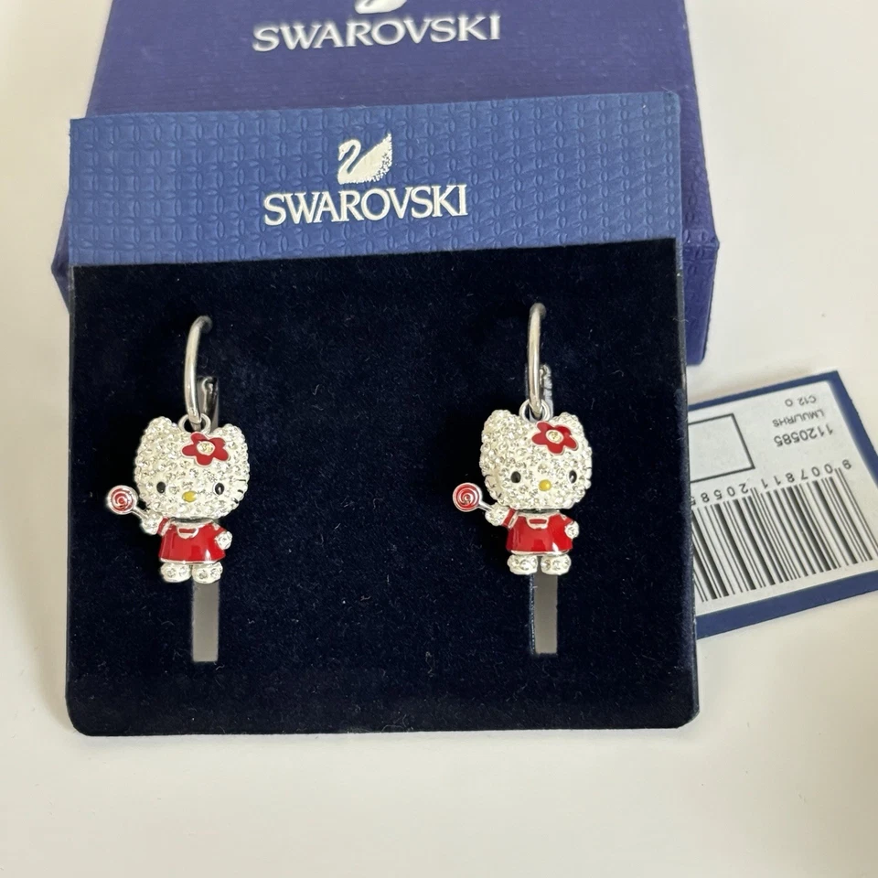 Swarovski Hello Kitty пирсинг розовый леденец серьги новый - Изображение 2 из 4