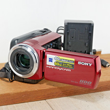 Sony DCR-SR47 Red 60GB Handycam Digital Camcorder Kit W Charger GOOD/TESTED 