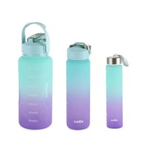 CELLO Set of 3 Pieces Water Bottles Daily Use, Sea Green 310ml, 790ml,2085 ML 