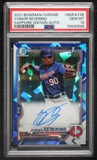 2021 Bowman Sapphire Edition Chrome Prospects Yunior Severino PSA 10 Auto 10no