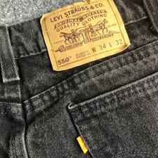 Vintage Levis 550 Jeans Mens 32x32 Faded Black Orange Tab Grunge Made USA 1994