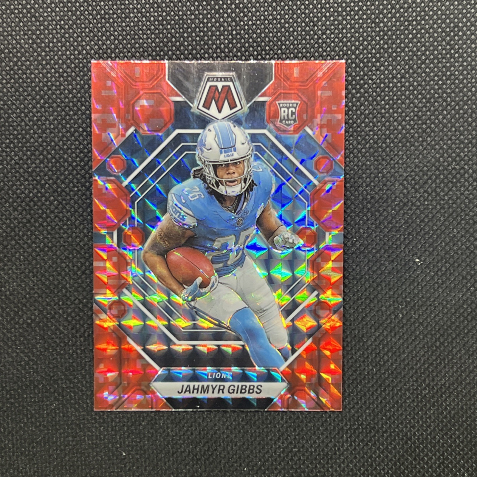 2023 Mosaic JAHMYR GIBBS Red Prizm #324 Hobby Rookie RC Detroit Lions SP